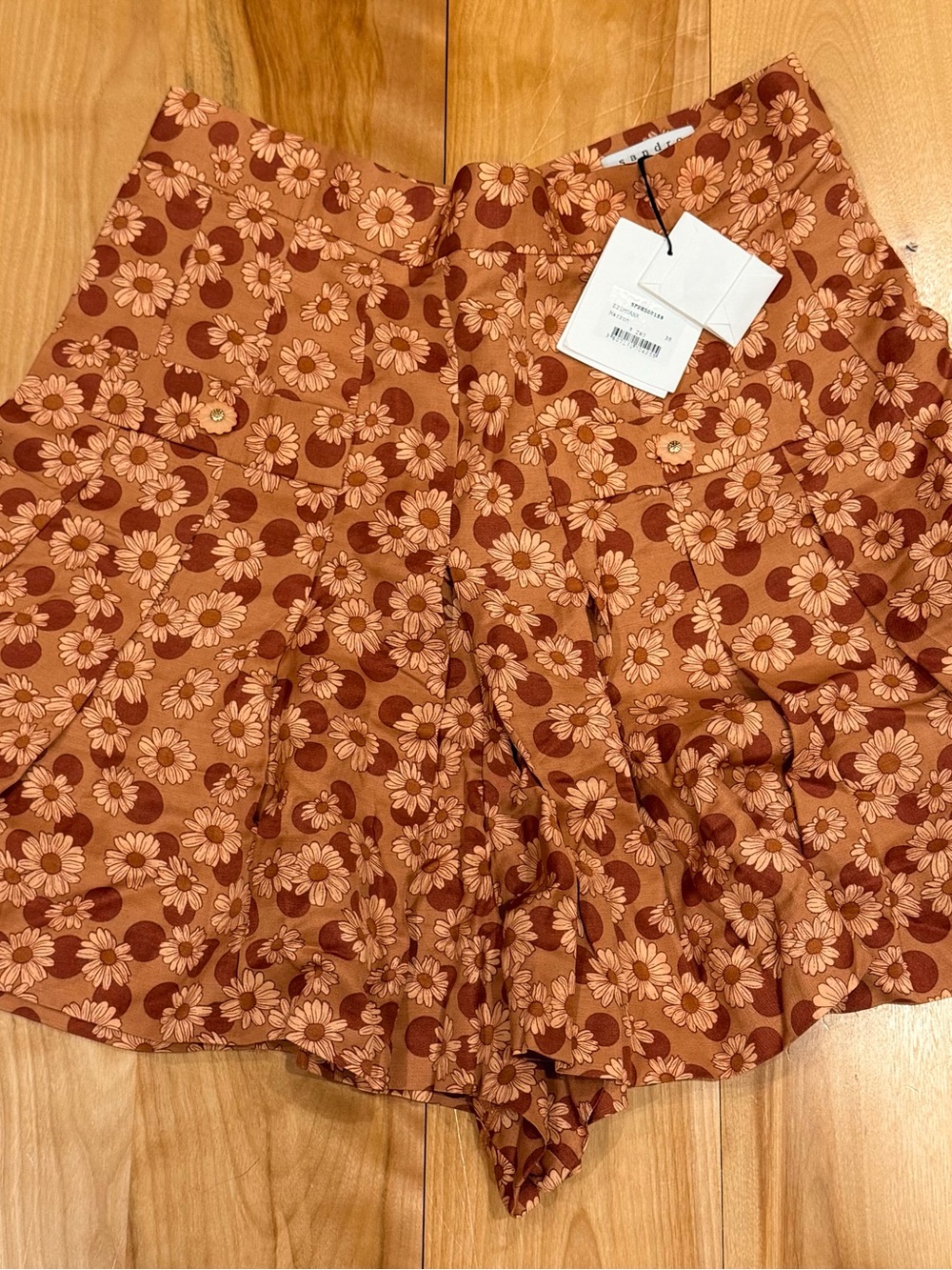 Sandro Paris NWT Floral Daisy High-Waist Shorts